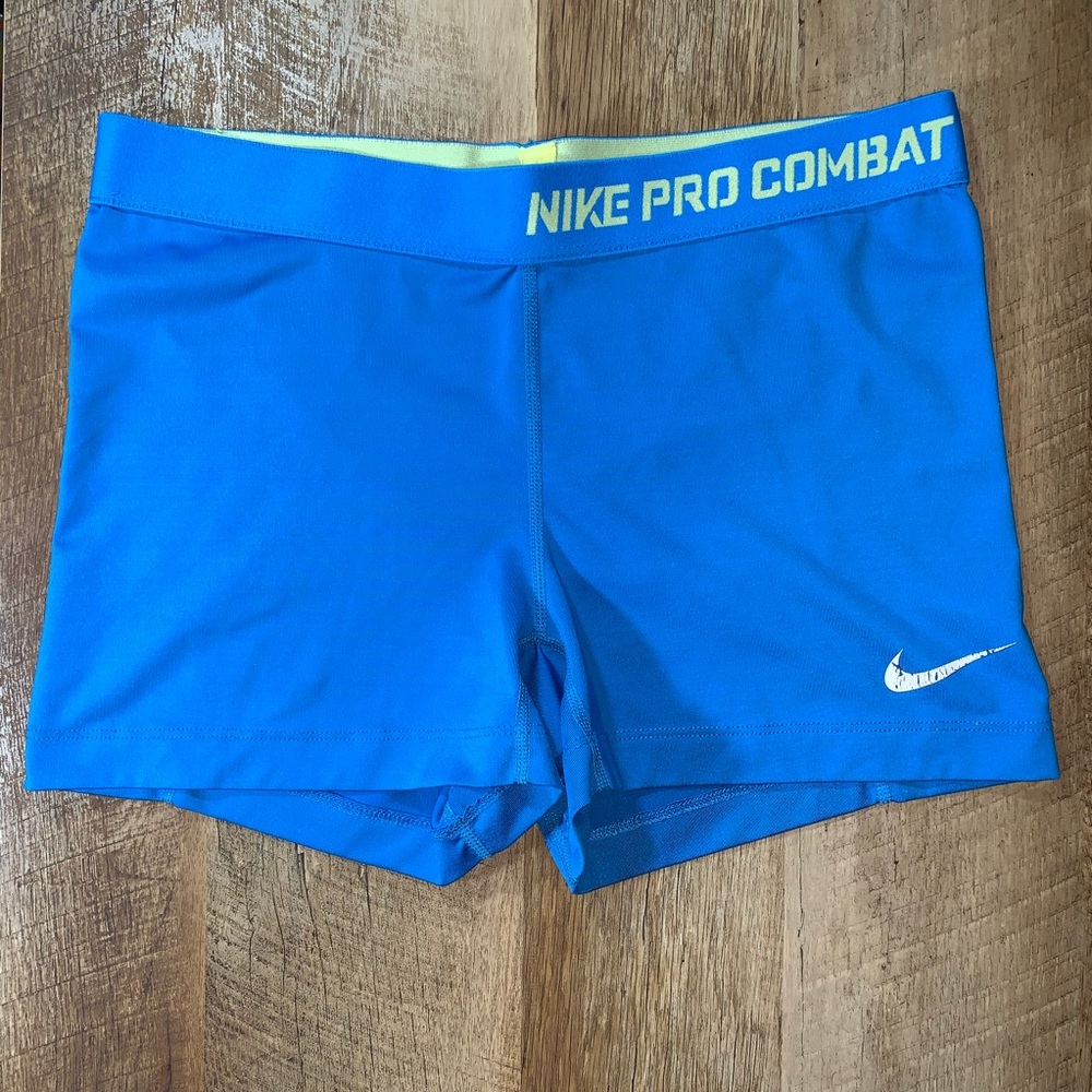 NIKE PRO COMBAT blue shorts, L
